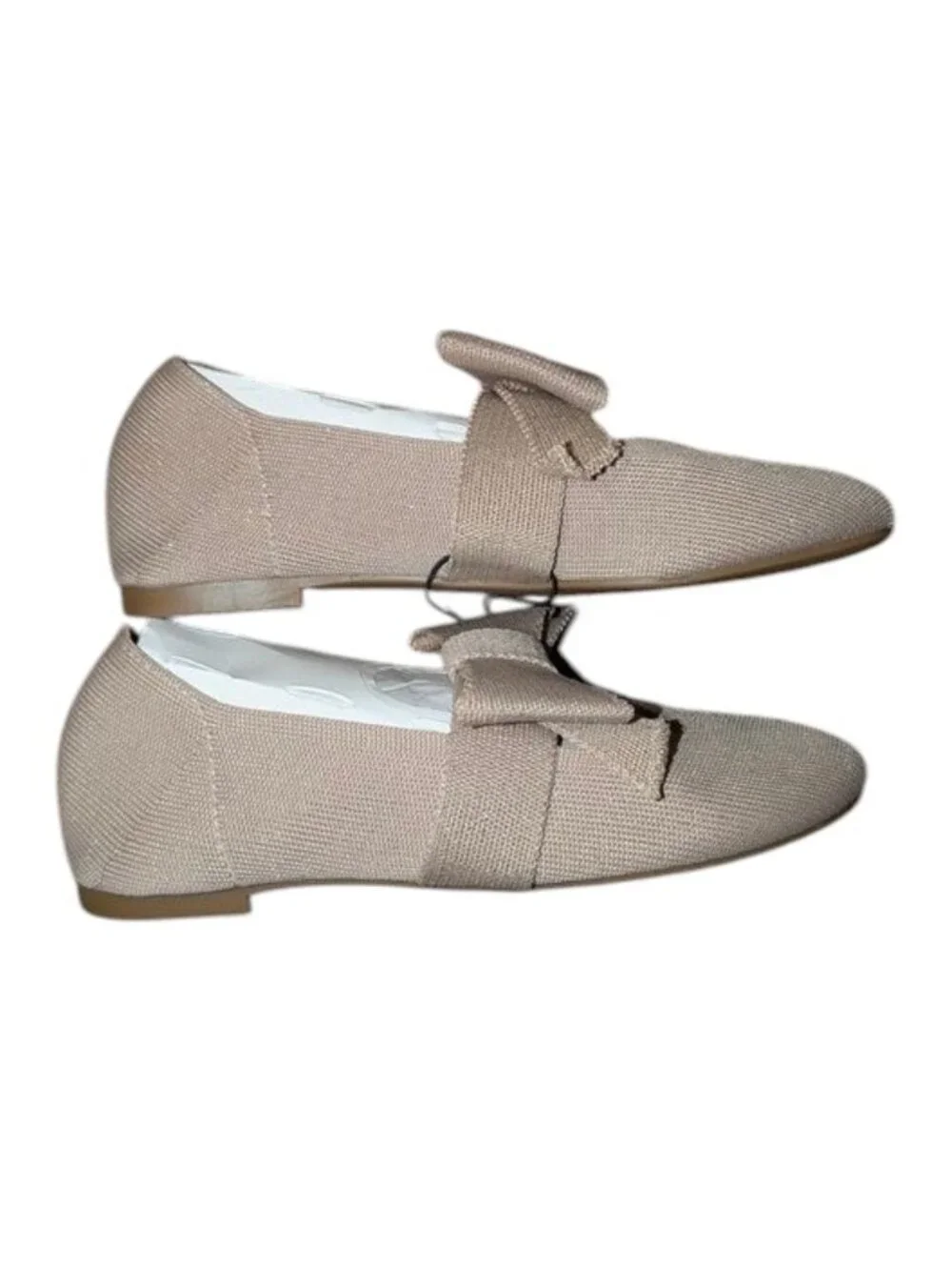 NEW Mia Kids Knit Sparkle Glitter Bow Ballet Flat Slip On Mary Jane Dress Shoes